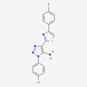 molecular formula C17H11ClFN5S B2400202 1-(4-chlorophenyl)-4-(4-(4-fluorophenyl)thiazol-2-yl)-1H-1,2,3-triazol-5-amine CAS No. 1207011-43-5