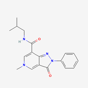 molecular formula C18H20N4O2 B2400203 N-isobutyl-5-methyl-3-oxo-2-phenyl-3,5-dihydro-2H-pyrazolo[4,3-c]pyridine-7-carboxamide CAS No. 923184-32-1