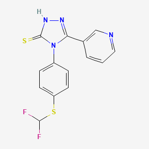 4-{4-[(difluoromethyl)sulfanyl]phenyl}-5-(pyridin-3-yl)-4H-1,2,4-triazole-3-thiol