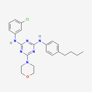 molecular formula C23H27ClN6O B2400245 N2-(4-丁基苯基)-N4-(3-氯苯基)-6-吗啉代-1,3,5-三嗪-2,4-二胺 CAS No. 898630-15-4