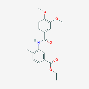 molecular formula C19H21NO5 B240027 Ethyl 3-[(3,4-dimethoxybenzoyl)amino]-4-methylbenzoate 