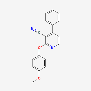 molecular formula C19H14N2O2 B2400281 2-(4-Methoxyphenoxy)-4-phenylnicotinonitrile CAS No. 339103-58-1