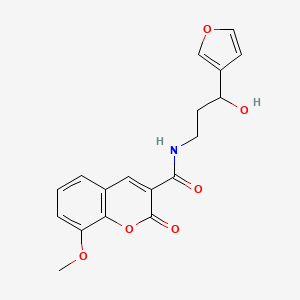 molecular formula C18H17NO6 B2400283 N-(3-(furan-3-yl)-3-hydroxypropyl)-8-methoxy-2-oxo-2H-chromene-3-carboxamide CAS No. 1428351-68-1