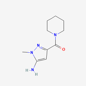 molecular formula C10H16N4O B2400298 1-methyl-3-(piperidin-1-ylcarbonyl)-1H-pyrazol-5-amine CAS No. 1310116-57-4