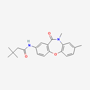 molecular formula C21H24N2O3 B2400299 N-(8,10-dimethyl-11-oxo-10,11-dihydrodibenzo[b,f][1,4]oxazepin-2-yl)-3,3-dimethylbutanamide CAS No. 922135-77-1