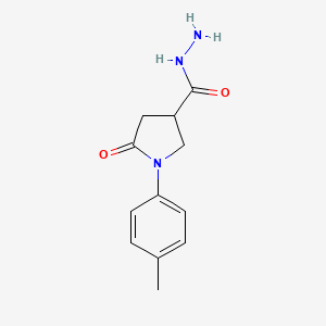 molecular formula C12H15N3O2 B2400301 1-(4-Methylphenyl)-5-oxopyrrolidine-3-carbohydrazide CAS No. 331727-49-2