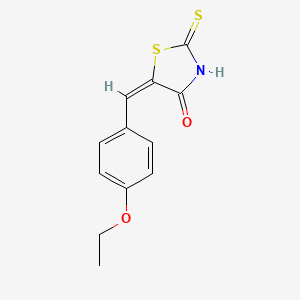 molecular formula C12H11NO2S2 B2400322 (5E)-5-(4-ethoxybenzylidene)-2-mercapto-1,3-thiazol-4(5H)-one CAS No. 100063-24-9