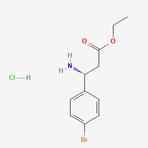 molecular formula C11H15BrClNO2 B2400348 ethyl (3R)-3-amino-3-(4-bromophenyl)propanoate hydrochloride CAS No. 1354940-97-8