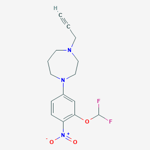 molecular formula C15H17F2N3O3 B2400353 1-[3-(Difluoromethoxy)-4-nitrophenyl]-4-prop-2-ynyl-1,4-diazepane CAS No. 2305394-51-6