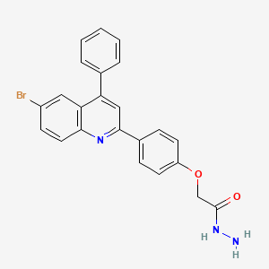 molecular formula C23H18BrN3O2 B2400361 2-[4-(6-Bromo-4-phenylquinolin-2-yl)phenoxy]acetohydrazide CAS No. 136987-58-1