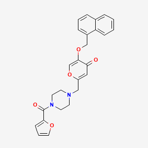 molecular formula C26H24N2O5 B2400362 2-((4-(furan-2-carbonyl)piperazin-1-yl)methyl)-5-(naphthalen-1-ylmethoxy)-4H-pyran-4-one CAS No. 898456-93-4