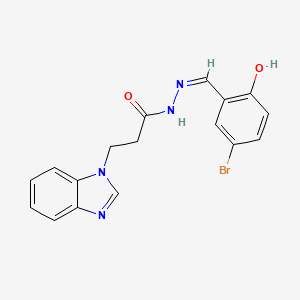 molecular formula C17H15BrN4O2 B2400365 (Z)-3-(1H-benzo[d]imidazol-1-yl)-N'-(5-bromo-2-hydroxybenzylidene)propanehydrazide CAS No. 612047-14-0