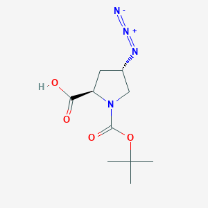molecular formula C10H16N4O4 B2400366 (4S)-1-(tert-Butoxycarbonyl)-4-azido-D-proline CAS No. 132622-77-6