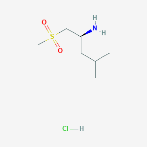 molecular formula C7H18ClNO2S B2400368 (S)-4-Methyl-1-(methylsulfonyl)pentan-2-amine hydrochloride CAS No. 2227844-24-6