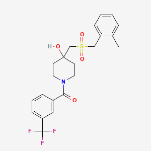 (4-Hydroxy-4-{[(2-methylbenzyl)sulfonyl]methyl}piperidino)[3-(trifluoromethyl)phenyl]methanone