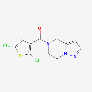 molecular formula C11H9Cl2N3OS B2400374 (2,5-dichlorothiophen-3-yl)(6,7-dihydropyrazolo[1,5-a]pyrazin-5(4H)-yl)methanone CAS No. 2034265-27-3