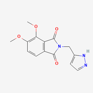 molecular formula C14H13N3O4 B2400404 4,5-二甲氧基-2-(1H-吡唑-5-基甲基)异吲哚-1,3-二酮 CAS No. 1005693-46-8