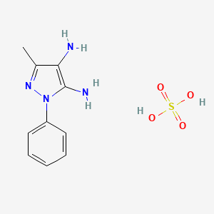 molecular formula C10H14N4O4S B2400408 3-Methyl-1-phenyl-1H-pyrazole-4,5-diamine sulfate CAS No. 2225141-83-1