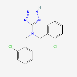 molecular formula C15H13Cl2N5 B2400415 N,N-bis[(2-chlorophenyl)methyl]-2H-tetrazol-5-amine CAS No. 338416-49-2