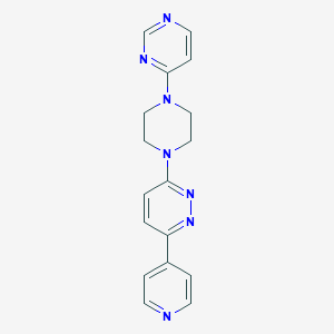 molecular formula C17H17N7 B2400417 3-Pyridin-4-yl-6-(4-pyrimidin-4-ylpiperazin-1-yl)pyridazine CAS No. 2380084-38-6