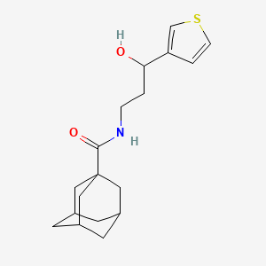 molecular formula C18H25NO2S B2400429 (3r,5r,7r)-N-(3-hydroxy-3-(thiophen-3-yl)propyl)adamantane-1-carboxamide CAS No. 2034354-14-6