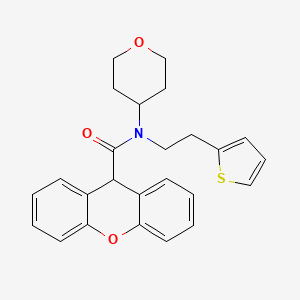 N-(tetrahydro-2H-pyran-4-yl)-N-(2-(thiophen-2-yl)ethyl)-9H-xanthene-9-carboxamide