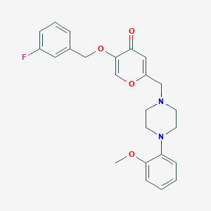 molecular formula C24H25FN2O4 B2400436 5-[(3-Fluorophenyl)methoxy]-2-[[4-(2-methoxyphenyl)piperazin-1-yl]methyl]pyran-4-one CAS No. 898465-39-9