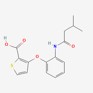 molecular formula C16H17NO4S B2400437 3-{2-[(3-Methylbutanoyl)amino]phenoxy}-2-thiophenecarboxylic acid CAS No. 900019-05-8