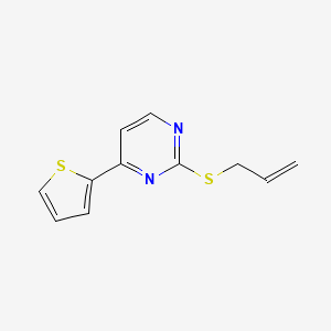 molecular formula C11H10N2S2 B2400445 2-(烯丙基硫基)-4-(2-噻吩基)嘧啶 CAS No. 685107-86-2