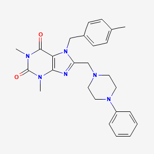 1,3-Dimethyl-7-[(4-methylphenyl)methyl]-8-[(4-phenylpiperazin-1-yl)methyl]purine-2,6-dione