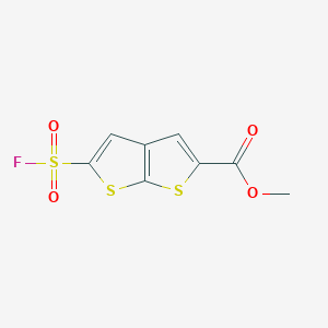 molecular formula C8H5FO4S3 B2400450 Methyl 5-fluorosulfonylthieno[2,3-b]thiophene-2-carboxylate CAS No. 2305317-29-5