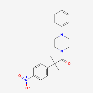 1-Propanone, 2-methyl-2-(4-nitrophenyl)-1-(4-phenyl-1-piperazinyl)-