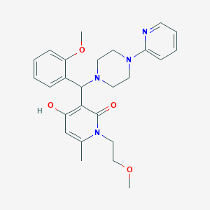 4-hydroxy-1-(2-methoxyethyl)-3-((2-methoxyphenyl)(4-(pyridin-2-yl)piperazin-1-yl)methyl)-6-methylpyridin-2(1H)-one