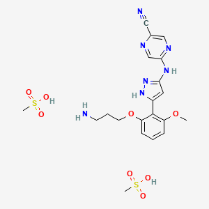 molecular formula C20H27N7O8S2 B2400460 Prexasertib (dimesylate) CAS No. 1234015-58-7