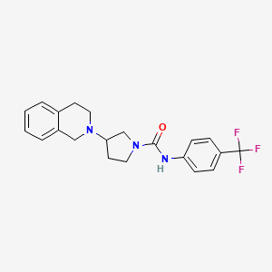 3-(3,4-dihydroisoquinolin-2(1H)-yl)-N-(4-(trifluoromethyl)phenyl)pyrrolidine-1-carboxamide