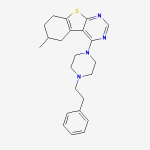 molecular formula C23H28N4S B2400469 6-甲基-4-[4-(2-苯乙基)哌嗪-1-基]-5,6,7,8-四氢[1]苯并噻吩并[2,3-d]嘧啶 CAS No. 384795-35-1