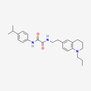 molecular formula C25H33N3O2 B2400480 N1-(4-isopropylphenyl)-N2-(2-(1-propyl-1,2,3,4-tetrahydroquinolin-6-yl)ethyl)oxalamide CAS No. 955530-62-8