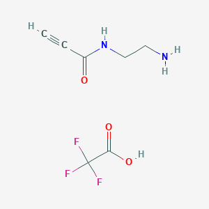 molecular formula C7H9F3N2O3 B2400486 N-(2-Aminoethyl)propiolamide 2,2,2-trifluoroacetate CAS No. 2171815-05-5