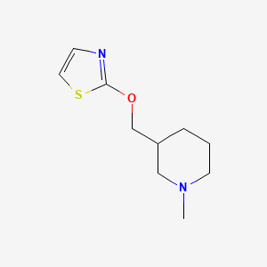 molecular formula C10H16N2OS B2400495 1-Methyl-3-[(1,3-thiazol-2-yloxy)methyl]piperidine CAS No. 2199317-20-7