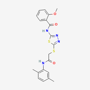 molecular formula C20H20N4O3S2 B2400497 N-[5-({2-[(2,5-dimethylphenyl)amino]-2-oxoethyl}sulfanyl)-1,3,4-thiadiazol-2-yl]-2-methoxybenzamide CAS No. 392295-08-8