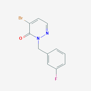 molecular formula C11H8BrFN2O B2400501 4-溴-2-(3-氟苄基)嘧啶并[3,2-h]-1-酮 CAS No. 2091977-56-7