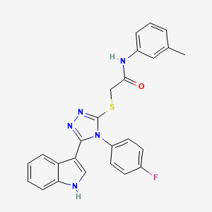 molecular formula C25H20FN5OS B2400506 2-((4-(4-fluorophenyl)-5-(1H-indol-3-yl)-4H-1,2,4-triazol-3-yl)thio)-N-(m-tolyl)acetamide CAS No. 946359-53-1