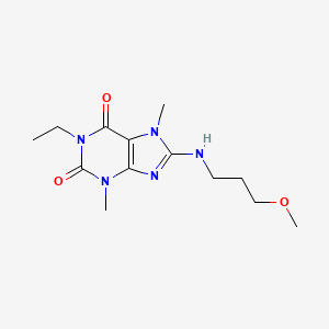 molecular formula C13H21N5O3 B2400508 1-ethyl-8-((3-methoxypropyl)amino)-3,7-dimethyl-1H-purine-2,6(3H,7H)-dione CAS No. 1203138-96-8