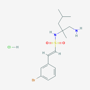 molecular formula C15H24BrClN2O2S B2400510 (E)-N-(1-Amino-2,4-dimethylpentan-2-yl)-2-(3-bromophenyl)ethenesulfonamide;hydrochloride CAS No. 1608644-07-0