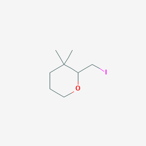 molecular formula C8H15IO B2400515 2-(Iodomethyl)-3,3-dimethyloxane CAS No. 2168778-07-0