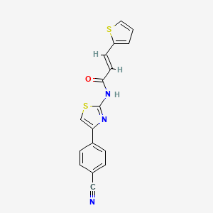 molecular formula C17H11N3OS2 B2400520 (E)-N-(4-(4-cyanophenyl)thiazol-2-yl)-3-(thiophen-2-yl)acrylamide CAS No. 1164478-98-1