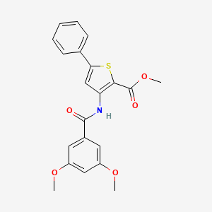molecular formula C21H19NO5S B2400530 Methyl 3-(3,5-dimethoxybenzamido)-5-phenylthiophene-2-carboxylate CAS No. 477538-17-3