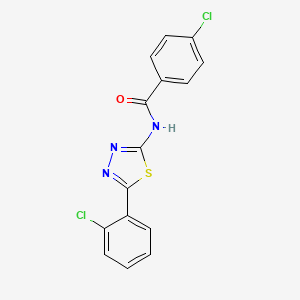 molecular formula C15H9Cl2N3OS B2400534 4-chloro-N-[5-(2-chlorophenyl)-1,3,4-thiadiazol-2-yl]benzamide CAS No. 311784-64-2