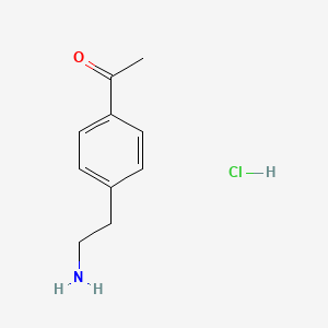 molecular formula C10H14ClNO B2400535 1-[4-(2-Aminoethyl)phenyl]ethan-1-one hydrochloride CAS No. 23279-67-6