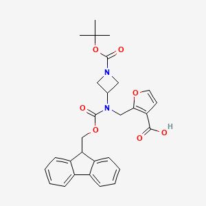 2-[[9H-Fluoren-9-ylmethoxycarbonyl-[1-[(2-methylpropan-2-yl)oxycarbonyl]azetidin-3-yl]amino]methyl]furan-3-carboxylic acid